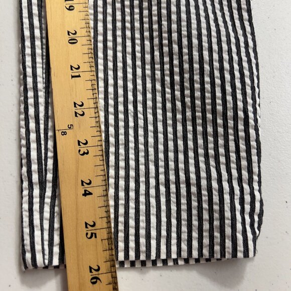 ZARA Women’s Black & White Striped Slim Fit Ankle Pants Size M - Picture 12 of 13